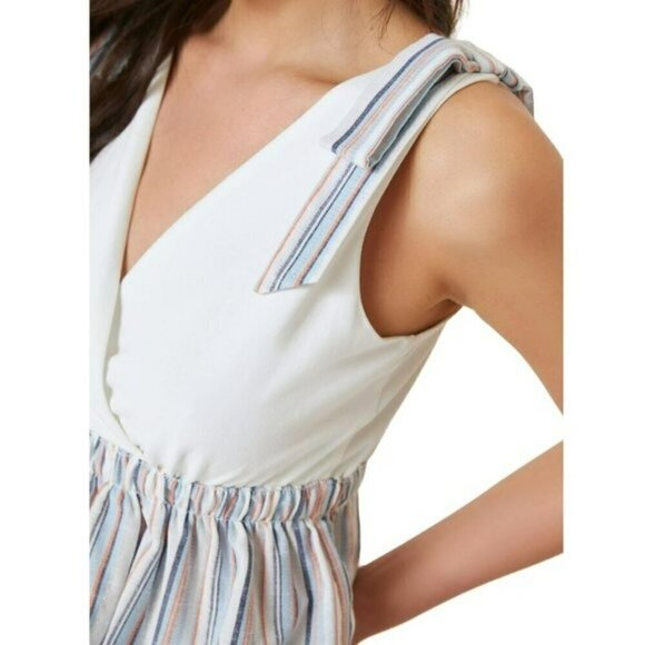 NWT Anthropologie Women's Dolan V-Neck Peplum hem Bow Tie Tank Top - Picture 2 of 7